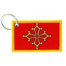 Wallets & Key Holders KEY Keychain keyring embroidered embroidery patch double sided flag occitan