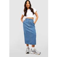 Skirts boohoo Womens Petite Denim Midaxi Skirt - Grey