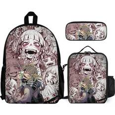 Heqqred Sold by: Ode Candles, My Hero Academia MHA Himiko Toga Backpack With Lunch Bag Pencil Case Lunch Box Pen Bag Satchel Daypack Laptop School Bag 3 Pieces Set For Kids Teen Adult