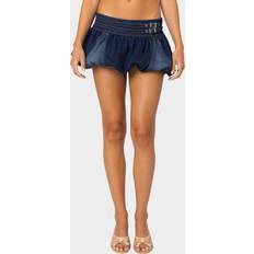 Edikted Double Belted Denim Bubble Skort