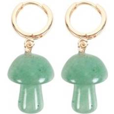 Aventurine Earrings Something Different Aventurine Mushroom Hoop Earrings Green One