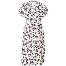 Lauren Ralph Lauren Midi Dresses Lauren Ralph Lauren Leaf-Print Belted Crepe Dress - White