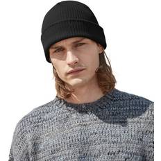 Natural - Women Headgear Beechfield Organic Cotton Fine Knit Beanie Black One