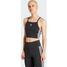 Women - XXS Tank Tops Adidas Adicolor 3-Stripes Crop Top Black Womens