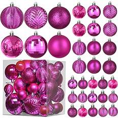 Ball Ornaments Pink 36 pcs