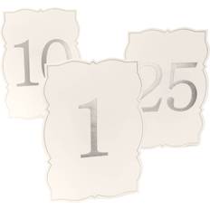 Gartner Studios Table Decorations 1-25 Numbers Ornate Silver/White 25-pack