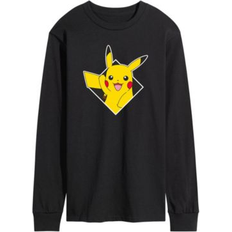 Clothing Airwaves Men's Pokemon Diamond Shape Pikachu Long Sleeve T-shirt Black X-Large