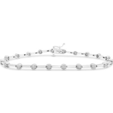 Macy's White Gold Bracelets Macy's Diamond Bar Link Bracelet 1/2 ct. t.w. in 10k Gold White Gold 7 1/4 inches