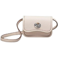 Twist Lock Crossbody Bags Coach Wavy Wallet with Crossbody Strap - White