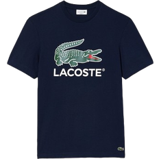 Lacoste T-shirts & Tank Tops Lacoste Cotton Jersey Signature Print T-shirt - Midnight Blue