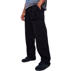 Baggy Pants boohooMAN Baggy Fit Multi Cargo Pocket Jeans - Black