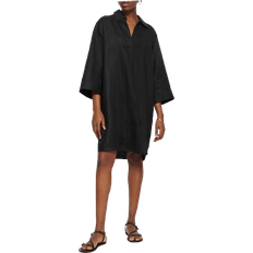 Black linen shirt Jigsaw Tunic Shirt Dress - Black