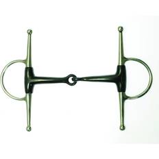 Korsteel Sweet Iron Jointed Full Cheek Snaffle Bit - Black/Silver