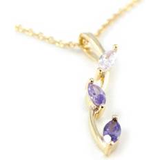 Lila Halsband Altesse Delicate Gold Plated Necklace - Violet