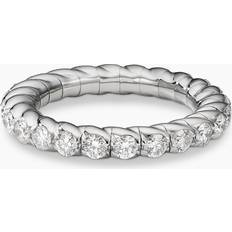 David Yurman Engagement Rings David Yurman Pavé Stretch Band Ring in 18K White Gold with Diamonds