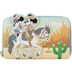 Synthetic Fabric Wallets Loungefly Western Mickey & Minnie Zip Around Wallet - Multicolour