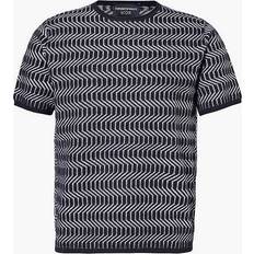 Wool T-shirts Emporio Armani Men's Jacquard Short-Sleeve Sweater - Blue