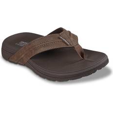 Skechers Flip-Flops Skechers Extra Wide Width Relaxed Fit Patino Marlee Flip Flop Men's Dark Brown Sandals