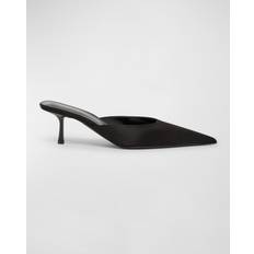 Saint Laurent Heels & Pumps Saint Laurent Barbara Silk Mule Pumps BLACK 12B 42EU