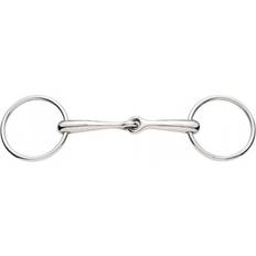 Korsteel Stainless Steel Solid Mouth Jointed 16mm Loose Ring Snaffle Bit - Silver