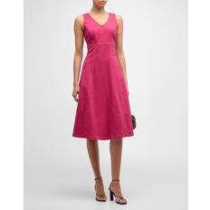 Denim Dresses Emporio Armani Sleeveless Denim Midi Dress RASPBERRY 46 IT 10 US