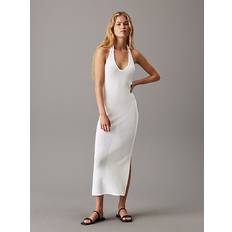 Calvin Klein White Dresses Calvin Klein mit Neckholder aus Stretch-Strick