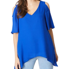 Wallis Asymmetric Blouse - Cobalt