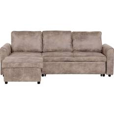 Sofá de Esquina Sofás Beliani Nesna Light Brown Sofa 228cm 3 Seater