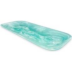 BPA-Free - Plastic Serving Platters & Trays Nashi Home Classical Rectangle Aqua Swirl Serving Dish