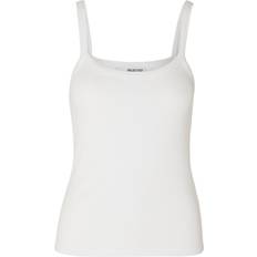 Slitesterkt Singleter Selected Celica Anna Tank Top - Bright White