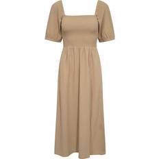 Firkantet Kjoler Liberté Line Ss Dress - Sand