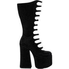 Platform High Boots Marc Jacobs The Rhinestone Kiki Knee-High - Black