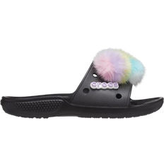 Crocs Dame Slippers Crocs Classic Fur Sure Slide - Black