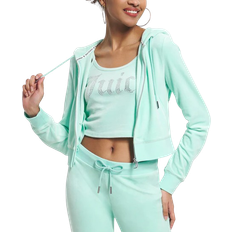 Juicy Couture Women Clothing Juicy Couture Og Big Bling Velour Hoodie - Tint Of Mint