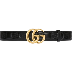 Leather - Women Accessories Gucci GG Marmont Matelasse Wide Belt - Black Leather