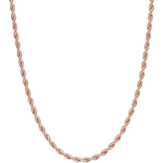 Rose Gold Plated - Unisex Necklaces GLD Rope Chain Necklace 4mm - Rose Gold