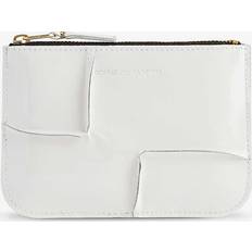 Comme des Garçons White Seam-effect Patent-leather Zip-top Wallet WHITE