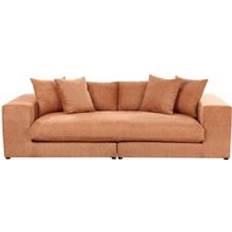 Orange Sofas Beliani Couch Upholstered Cosy Sofa 3 Seater