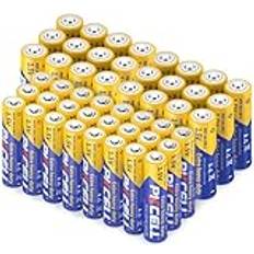 PKCELL 24 stycken batterier AA, R6P 24 stycken batterier AAA, R03P, 1,5 V kolbatterier