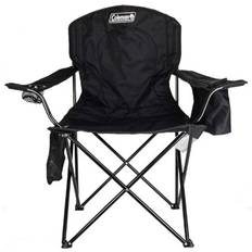 Coleman Camping Chairs Coleman Portable Camping Chair With 4-Can Cooler Fully Cushioned Seat And Back With Side Pocket and Cup Holder