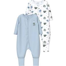 Hvid Pyjamasser Børnetøj Name It Natdragt 2-pak - Baby Blue (13232743)