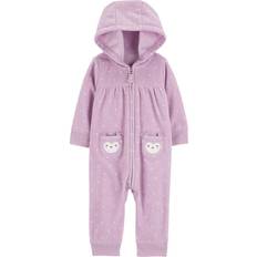 Babies Jumpsuits Children's Clothing Carter's Baby Girls Owl Hooded Zip-Up Fleece Jumpsuit 9M Purple