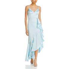 Aqua Midi Dresses Aqua Satin Side Ruffle Midi Dress 100% Exclusive