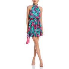 Aqua Clothing Aqua Poppy Halter Mini Dress 100% Exclusive Blue Multi