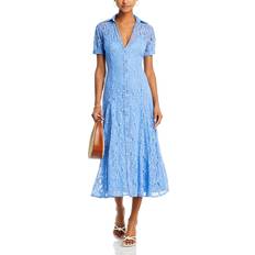 Aqua Midi Dresses Aqua Lace Midi Shirt Dress 100% Exclusive Blue