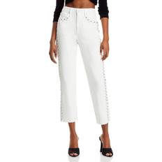 Aqua Jeans Aqua Studded Straight Jeans in White 100% Exclusive 29