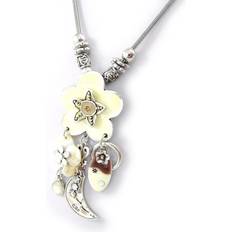 Multicolour Necklaces Les Tresors De Lily [E8904] Designer Necklace 'Bouquet Fleury' Beige