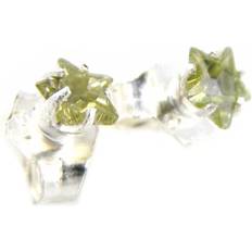 Les Trésors de Lily [C9569] Green 'Star Mood' Silver Earring