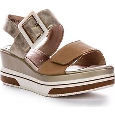 Remonte Sandalen met hak Remonte Women's Women's Wedge Sandal Metallic Tan