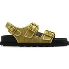 Birkenstock Milano - Dame Sandaler Birkenstock 1774 Milano Raffia - Golden Olive